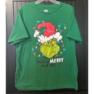 Grinch Christmas T-Shirt XL Green Dr. Seuss Holiday This Is As Merry As It Gets